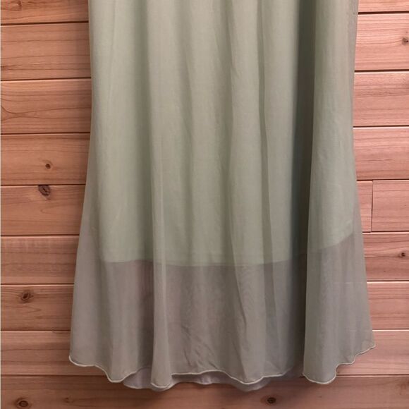 NWT Cider Size XXLarge Sage Green Square Neck Floral Mesh Overlay Maxi Dress - Picture 10 of 13
